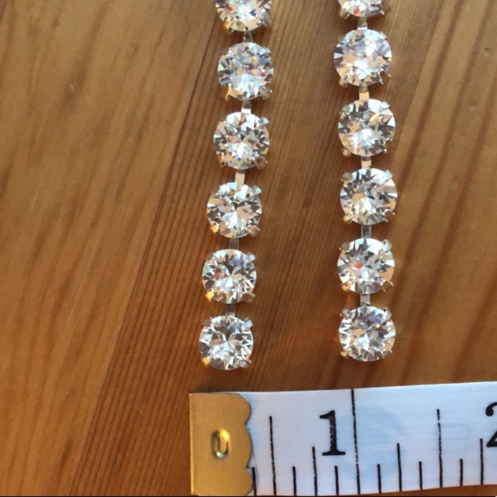 Stunning Silver Crystal Drop Statement Earrings - Picture 5 of 15